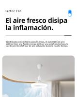 Lámpara Ventiladora LED con Control Remoto Ventilador de Techo Silencioso, 3 Colores Ajustables, Fácil Instalación, Ideal para Dormitorio y Sala de Estar, Diseño Moderno y Eficiente - details 5