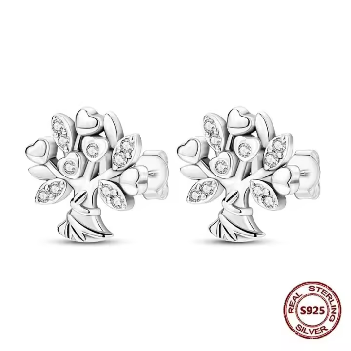 Pendientes colgantes de trébol de la suerte para mujer, plata pura, piedra Original, circón, herradura, verde de cuatro hojas, joyería de fiesta - 1