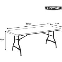Mesa rectangular ultrarresistente de granito blanco, Mesa exterior e interior para jardín, terraza, eventos y catering - details 1