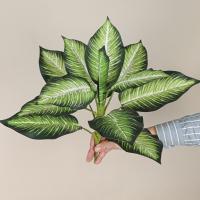 13 hojas artificiales de Scindapsus, elegantes y realistas hojas de plantas verdes falsas, plantas grandes de plástico simuladas - details 2