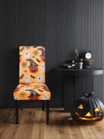 Juego de 6 fundas para silla de Halloween, elásticas, extraíbles, lavables, protección para decoración de vacaciones para comedo - details 4