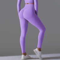 Pantalones deportivos lisos para mujer con elevación, ropa de yoga, leggings de gimnasio, entrenamiento para mujer, leggings sin costuras para mujer - details 12