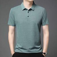 Polo de negocios informal con estampado nuevo para hombre, top de manga corta cómodo y transpirable, 2024 - details 11