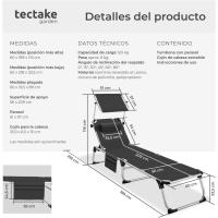 Tumbona Jardín Exterior de Aluminio, Tumbona Plegable con Reposacabezas, Parasol y Bolsillo Lateral, Tumbona Playa Reclinable en 6 Posiciones, Tumbona Piscina Resistente a Intemperie - Gris - details 25