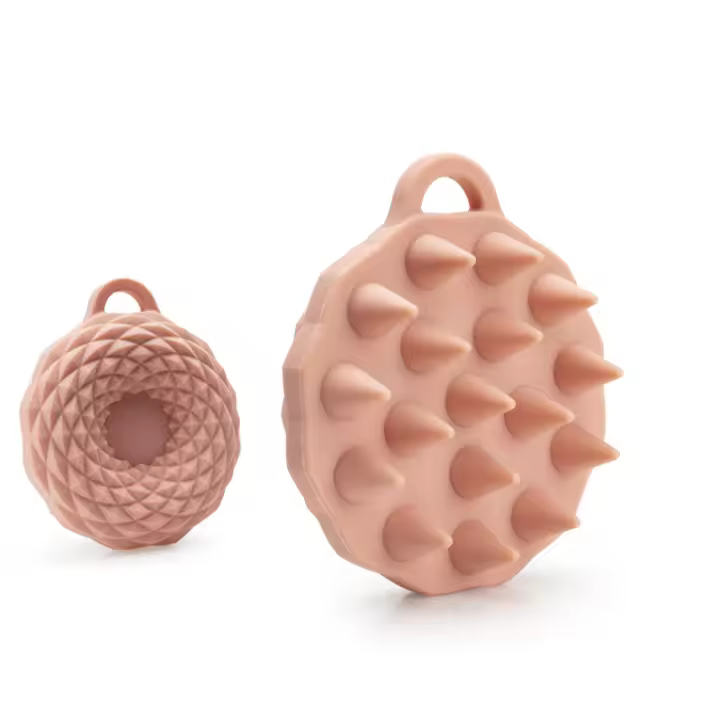 Cepillo de champú de masaje con forma de flor, limpiador de cuero cabelludo para adultos, dispositivo antipicazón, peine de champú compacto para el hogar, cepillo de champú de silicona - 1