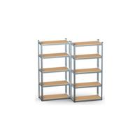 2 x Estantería Metálica 180x90x40 cm, Estante Almacenamiento de 5 Niveles con Ganchos, Estantería Cargas Pesadas, Montaje sin Herramientas, Carga de 875 kg, para Garaje, Bodega, Trastero - details 8