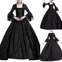 Elegante Vestido de Corte de Palacio con Cuello de Encaje Vestido de Reina Medieval para Fiesta de Halloween - details 2