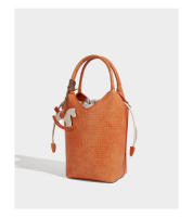 Bolso tejido de moda, bolso cubo de gran capacidad, bolso mensajero casual versátil para viajeros. - details 24
