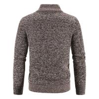 Suéter de punto con cuello abierto para hombre, abrigo de lana con cremallera de Color sólido adelgazante, Top para hombre - details 15
