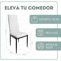 Pack de 2 Sillas de Comedor Tapizadas - Sillas Cocina Tapizadas - Pack Sillas Comedor (Blanco, 2) - details 6