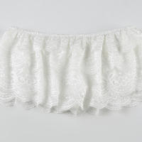 BUNO-Minifalda de encaje floral para mujer Y2k de cintura baja en capas con volantes Falda corta plisada de una línea Falda interior de encaje medio resbalón - details 7