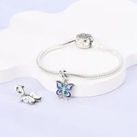 Las cuentas de mariposa de circonio en plata con joyas de estrella azul y luna son para pulseras - details 2
