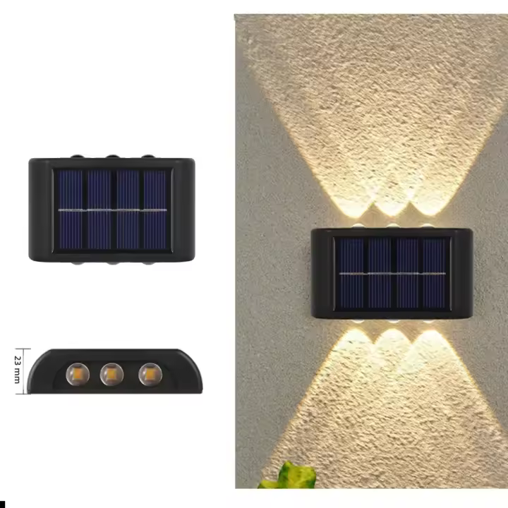 Famgem Lámpara Solar Exterior 12 LED Impermeable Para Decoración De Jardín Y Balaustrada Luz De Pared Iluminación Decorativa - 1