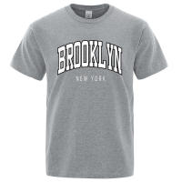Camiseta holgada informal con letras de Brooklyn de Nueva York para hombre, Top 100% algodón, camiseta de Hip Hop de moda transpirable - details 12