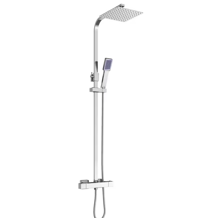 Cncest Sistema de Ducha de Alta Calidad Mezclador Térmico con Doble Cabeza Grifo de Acero Inoxidable - 1