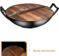 Tapa De Wok De Madera 32CM Redonda Natural Cubierta De Olla Para Cocina Accesorios De Cocina Ecológicos Y Duraderos - details 2