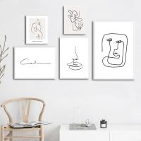 Cuadro de Lienzo Abstracto en Blanco y Negro con Líneas Minimalistas Impresión Nórdica Póster de Mujer Arte de Pared Moderno para Sala de Estar Decoración de Iluminación y Arte - details 3