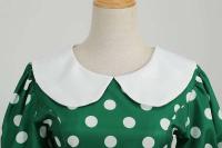 Elegante Vestido de Verano Manga Corta con Volantes Cuello Peter Pan Vintage A-e Midi Largo - details 14