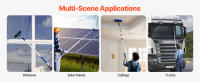 SucceBuy Kit de poste alimentado por agua, poste de limpieza de paneles solares con mango extensible, 180 °   Cabezal de cepillo giratorio y manguera de 20 m - details 4