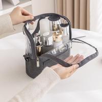 Bolsa de hombro para brochas de maquillaje profesional, contenedor de cosméticos de tela Oxford ligera, bolsa de almacenamiento de cosméticos transparente impermeable - details 10