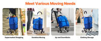 SucceBuy Carro elevador de escaleras de 36 litros, carrito de compras plegable con 6 ruedas y bolsa de tela Oxford, carrito de comestibles y lavandería para subir fácilmente, plegable y portátil para compras, comestibles y lavandería - details 4
