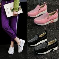 Zapatos de punta redonda plana con cremallera lateral inferior gruesa, zapatos deportivos casuales para mujer, zapatos de talla grande - details 9