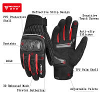 Guantes de cuero para motocicleta para hombre, manoplas transpirables anticaída para todas las estaciones - details 2