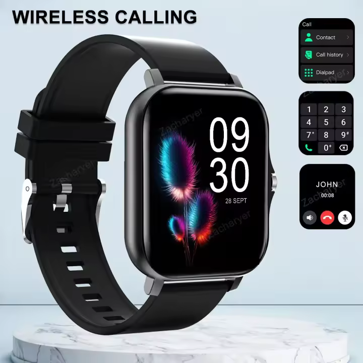Reloj inteligente, conversación/respuesta inalámbrica, múltiples modos deportivos, pronóstico del tiempo, notificación de mensajes, para Android y iPhone, unisex - 1