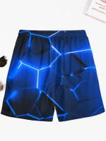 Pantalones cortos de playa sueltos para hombres, ropa deportiva, pantalones cortos de patrón 3D de secado rápido con cordón, pantalones cortos ligeros para trajes de baño de verano, bañador de natación para vacaciones en la playa - details 5