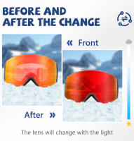 Kapvoe-gafas fotocromáticas de esquí, lentes rojas para Snowboard, deportes al aire libre, esquí de doble capa, antivaho - details 0