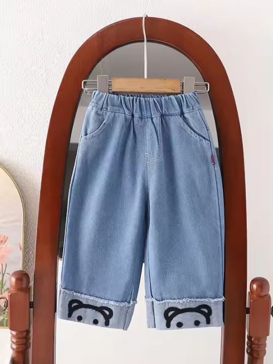 Nuevos Pantalones de pierna ancha para bebé, vaqueros para niña, primavera y verano, 2024 - 1