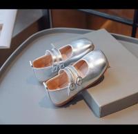 Zapatos de cuero para niños, calzado informal de Color sólido dorado y plateado, a la moda, para primavera y otoño - details 10