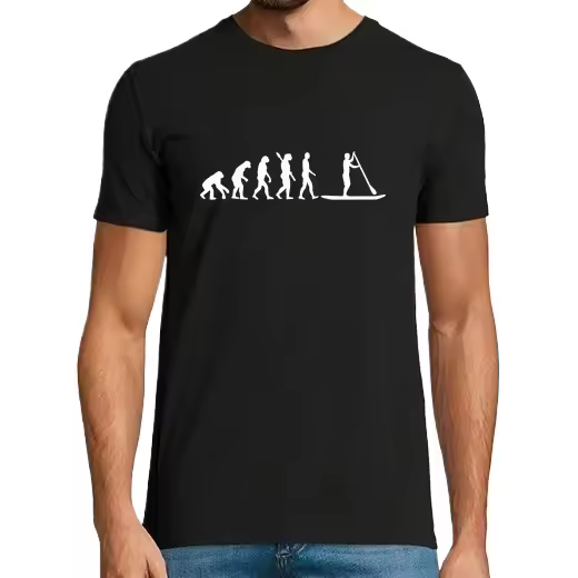 evolución de remo de pie,Camiseta de Pádel Divertido, ropa para exteriores - 1