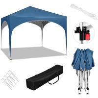 Gazebo Party Tent Gazebo emergente impermeable, protección solar, tela Oxford y estructura de metal 3x3m azul - details 7
