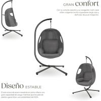 Columpio de Jardín Exterior con Estructura Silla Colgante Giratoria Altura Ajustable - details 2