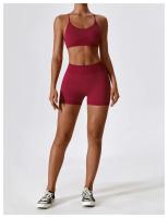 Shorts de Yoga de Cintura Alta Ajuste Ajustado para Abdomen y Cadera Material de Nylon - details 5