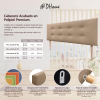 Cabecero de Polipiel o Tela Pro con 2 hileras de Botones y Patas Cabezal tapizado Cama Lujo (150x105cm con Patas (Camas 150/160), Tela Beige) - details 24