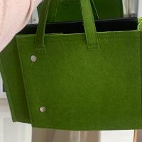 Bolsa de almacenamiento de fieltro de poliéster con botón a presión, divisor, carpeta de archivos con múltiples compartimentos, bolsa con asa, portátil, reutilizable - details 7