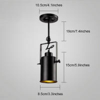 Foco de hierro forjado negro Vintage, lámpara de acento E27, ajustable en pared o techo montaje empotrado, iluminación para Loft, cafetería, Bar, tienda - details 6