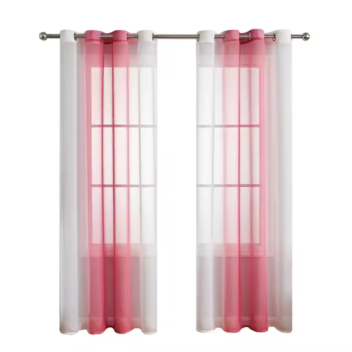 Cortinas Rayas Transparente con Ojales Cortinas de Voile Salón Moderno Juego de 2 Cortinas Dormitorio Transparente con Patrón Cortina Semitransparente Rayas - 1