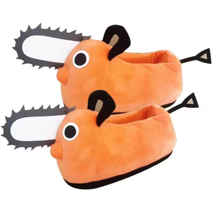 Zapatillas de Pochita para niños y adultos, Chainsaw, Cosplay, figura de perro, felpa, hogar, cálido, invierno - 1
