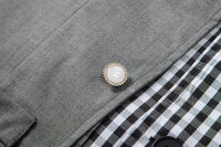 Chaleco de Dos Piezas de Moda para Hombres en Otoño Cuello en V, Tela de Poliéster, Traje a Cuadros de Colorido, Estilo Británico Casual Vintage Gentleman Leisure - details 18