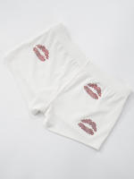 Sanhu Lianjiang Conjunto de pantalones cortos con chaleco y tirantes de diamantes de imitación rojos sin mangas con cuello en U para mujer - details 22