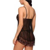 Picardías de encaje para mujer, camisón de malla con cuello en V profundo sin mangas, Sexy, exótico, caliente - details 4