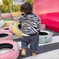 2025 otoño niñas niños Casual cebra suéteres bebé niños tejido Cardigan - details 2