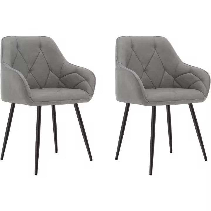 Comedor Sillas de Cocina con Respaldo y Apoyobrazos Sillas de Salon Moderno con Patas Metálicas Sillas para Dormitorio y Oficina, Cuero Artificial Vintage, Marrón, EZS03br-2 - 1