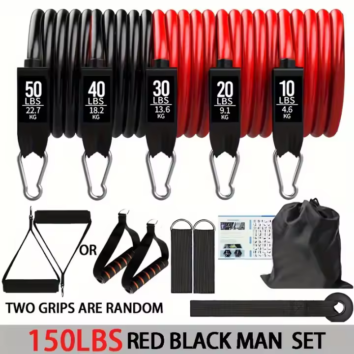 Conjunto de ejercicio de resistencia multifuncional, cuerda de tensión, cinturón de tensión para Fitness, cuerda elástica y equipo de Fitness portátil - 1