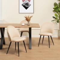 Juego de 4 sillas de comedor con funda de terciopelo, color beige - Diseño vintage elegante, funda de terciopelo, silla tapizada con certificado SGS - Silla moderna de cocina - details 3