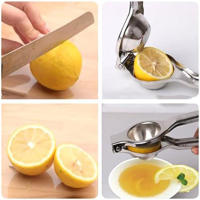 Exprimidor de limones de acero inoxidable resistente de 20,3 cm (8 pulgadas), prensa con mango antiséptico, exprimidor manual, herramienta para zumo fresco - details 0