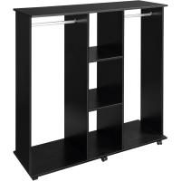 Armario de Ropa con Ruedas Organizador de Ropa de Dormitorio de 120x40x128cm en Negro - details 0
